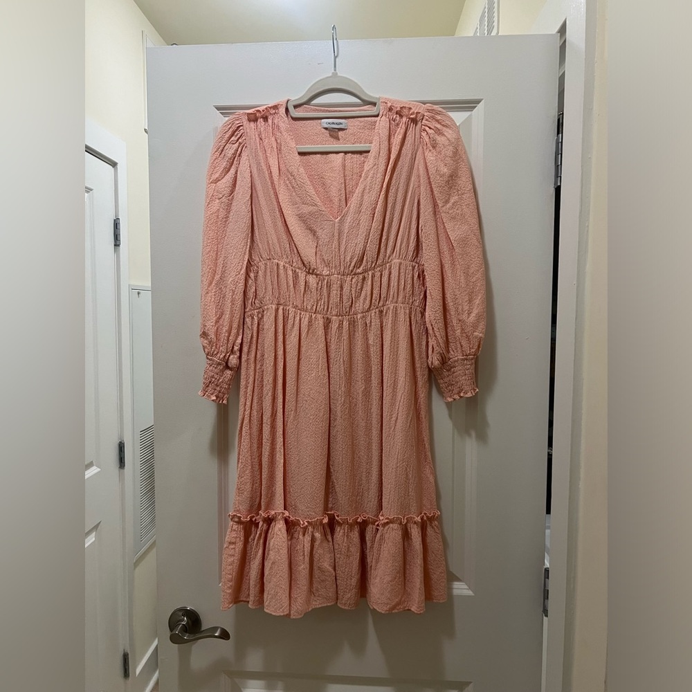 Calvin Klein Chiffon Dress Apricot/peach